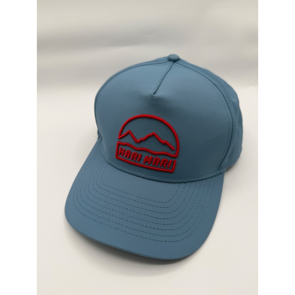 Hari Mari Snapback Hat Mens OSFM Blue Red Mountain Logo Performance Cap Gorpcore